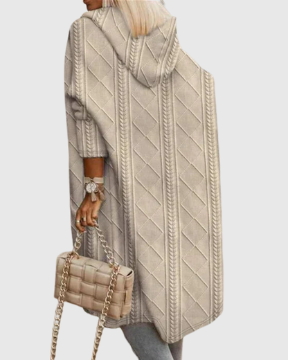 HONORIA | HOODED CABLE-KNIT CARDIGAN