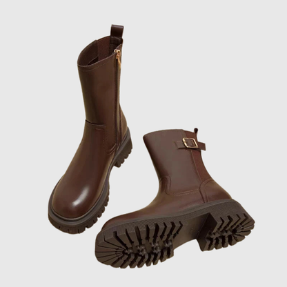 HELENA | BUCKLE CHUNKY ANKLE BOOTS