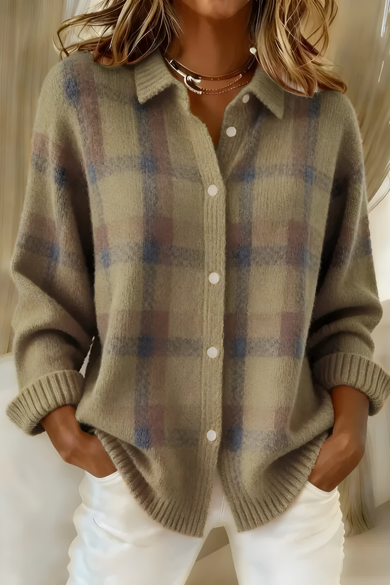 Anna | Soft cardigan with a check pattern