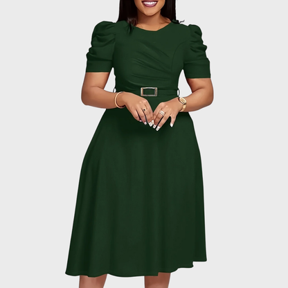 HARRIET BLOOM | SOFT-TOUCH RUCHED MIDI DRESS