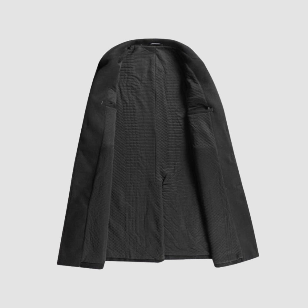 Burlane Knee-Length Suit Collar Thickened Woolen Coat
