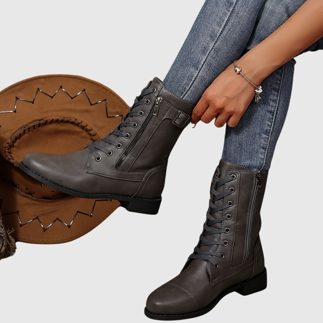 CARMINE | COMFORTABLE SIDE-ZIP LEATHER BOOTS