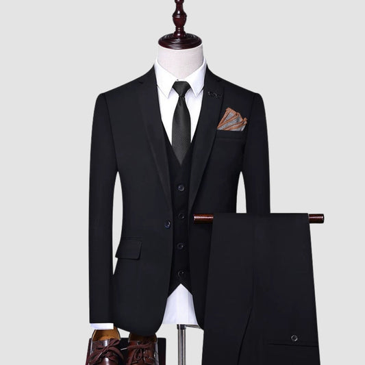 Burlane Three-Piece Slim Fit Wedding Groom Banquet Suit