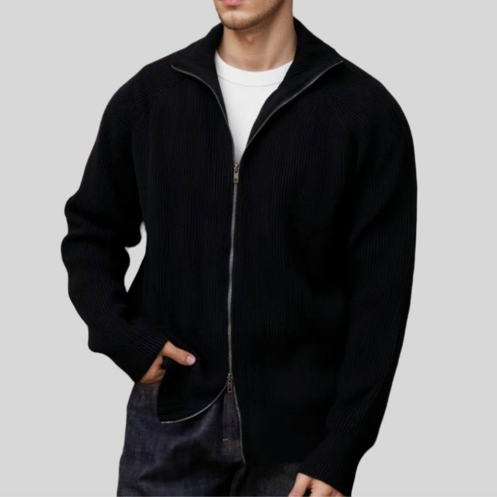 Burlane Thick Knitted Zipper Sweater Cardigan