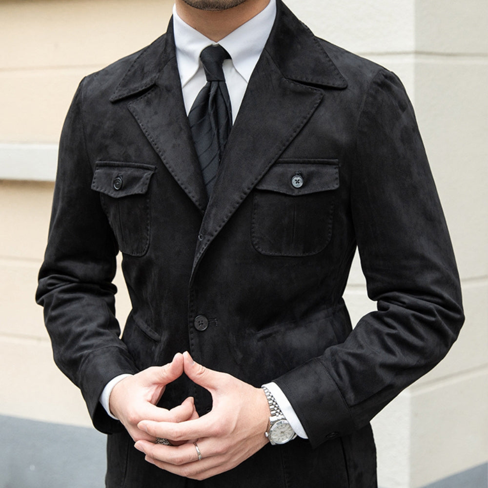 Burlane Italian Slim Fit Velvet Suede Jacket
