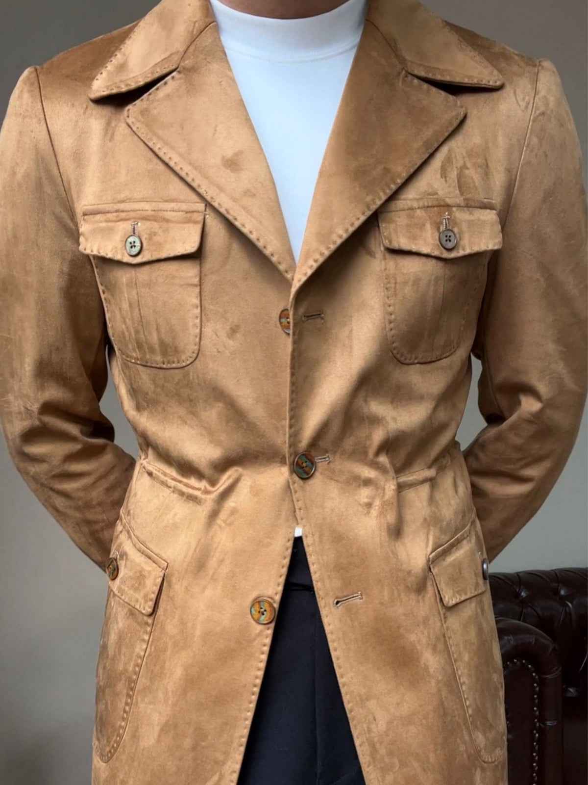 Burlane Italian Slim Fit Velvet Suede Jacket