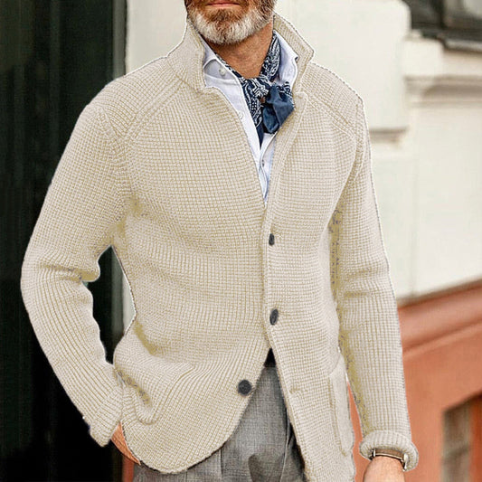 Burlane Slim-Fit Stand Collar Knitted Sweater