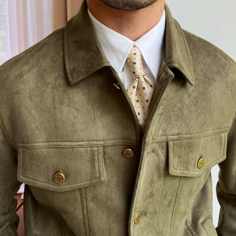 Burlane Suede Lapel Casual Jacket