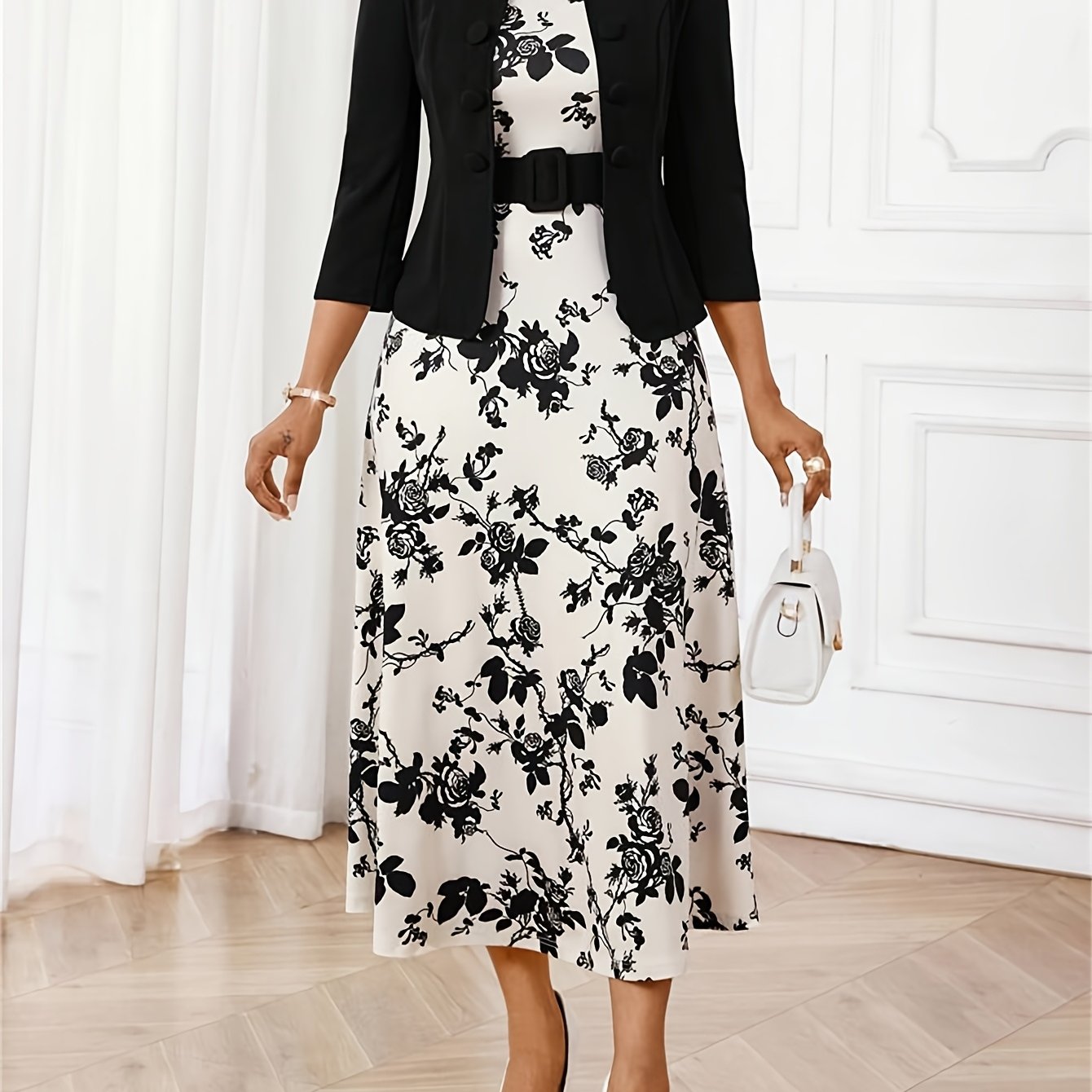 AMELIE LANE | PRINTED BELTED TWO-PIECE SET