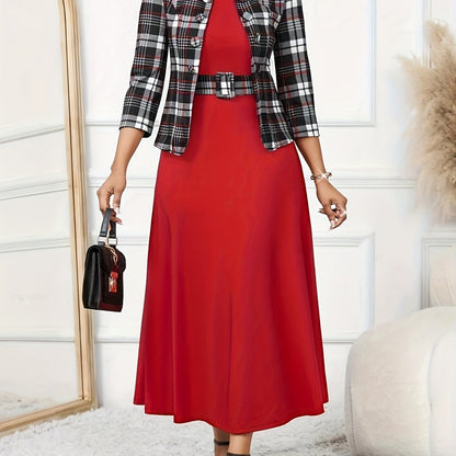 AMELIE LANE | PRINTED BELTED TWO-PIECE SET