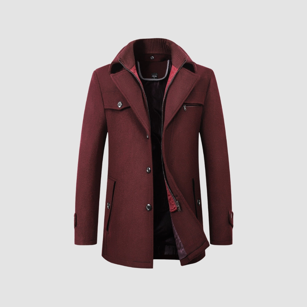 Burlane Mid-Length Woolen Coat Business Casual Style