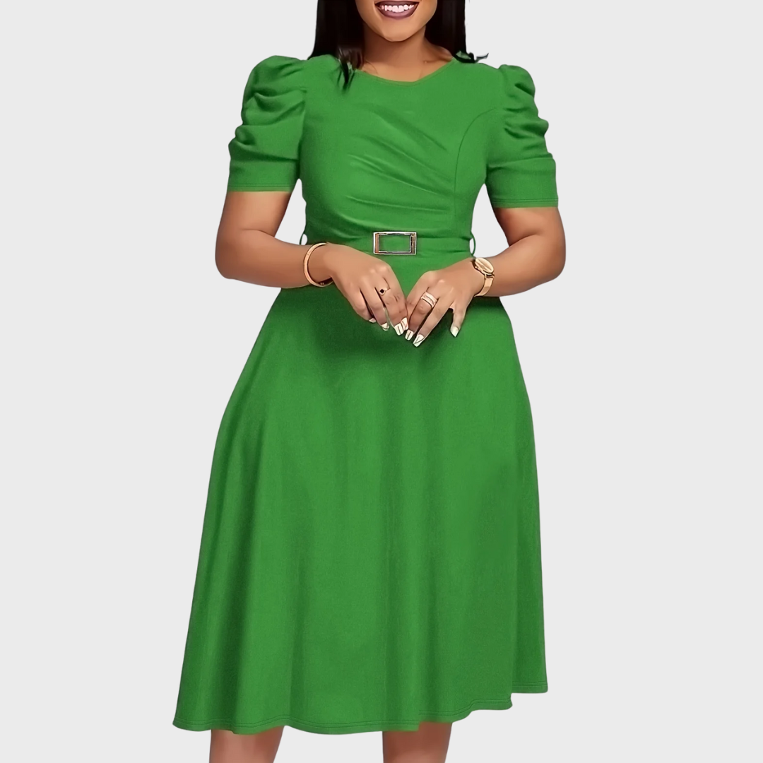 HARRIET BLOOM | SOFT-TOUCH RUCHED MIDI DRESS