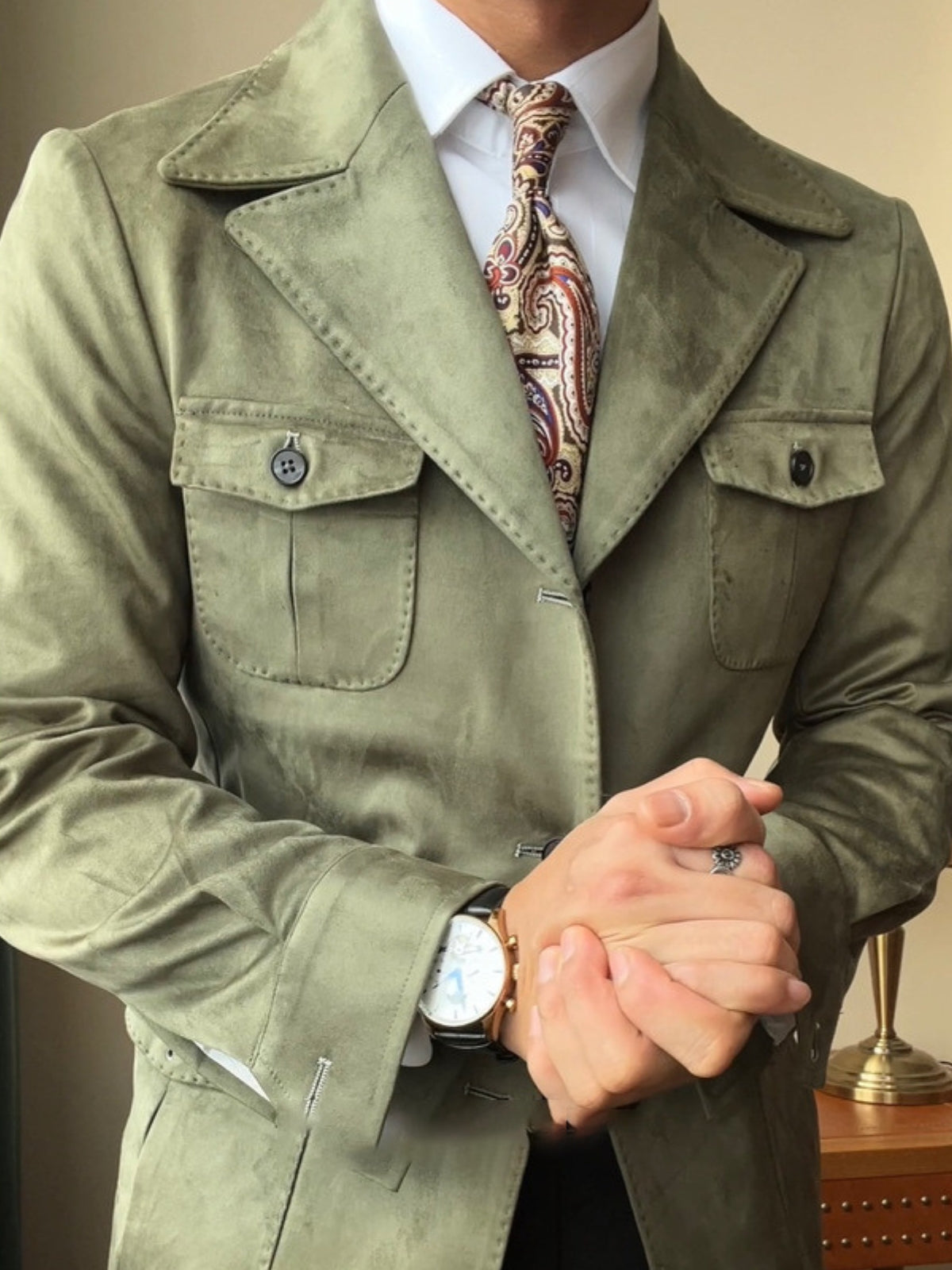 Burlane Italian Slim Fit Velvet Suede Jacket