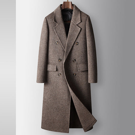 Burlane Double-Breasted Knee-Length Woolen Coat