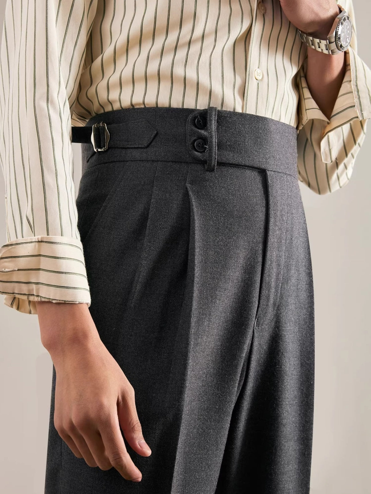 Burlane Straight Leg Italian Drape Trousers
