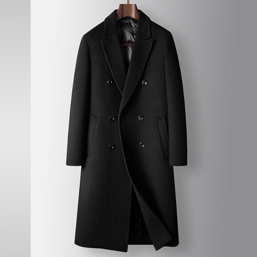 Burlane Double-Breasted Wool Windbreaker Coat