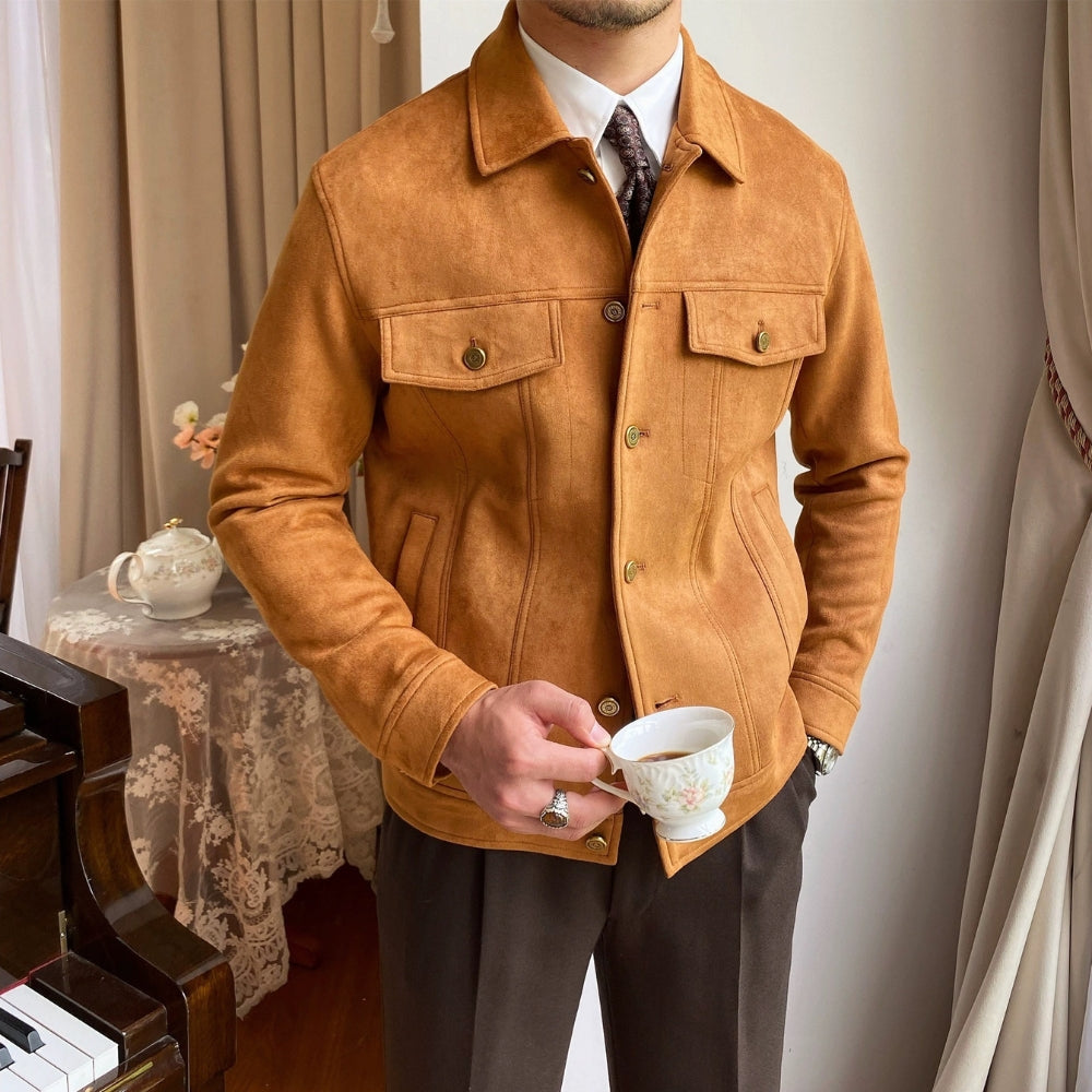 Burlane Suede Lapel Casual Jacket