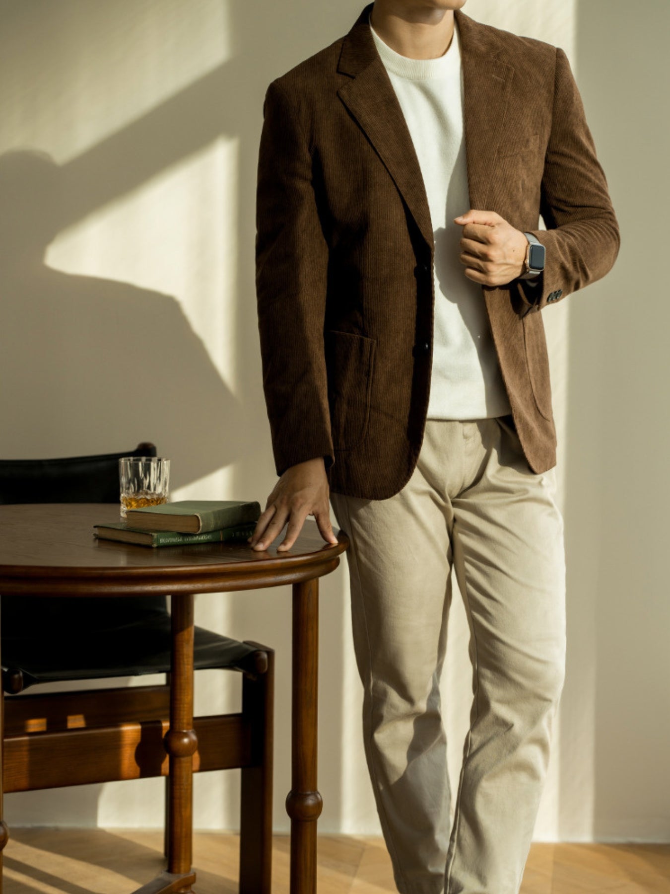 Burlane Corduroy Slim Fit Casual Suit Jacket