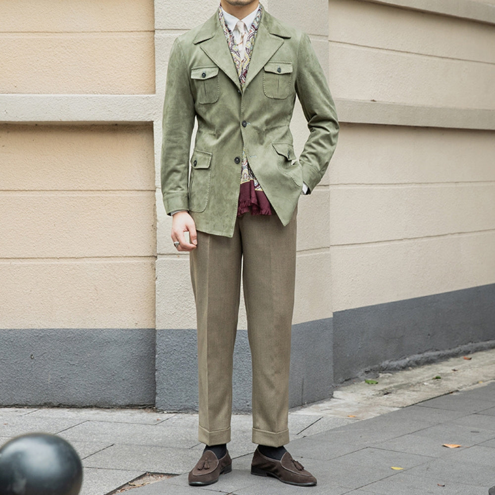 Burlane Italian Slim Fit Velvet Suede Jacket