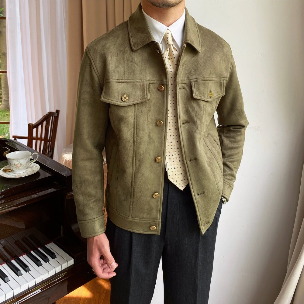 Burlane Suede Lapel Casual Jacket