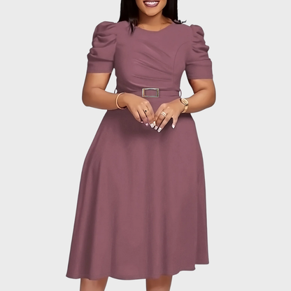 HARRIET BLOOM | SOFT-TOUCH RUCHED MIDI DRESS