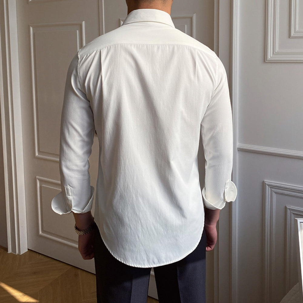 Burlane Large Pointed Casual Slim-Fit Shirt