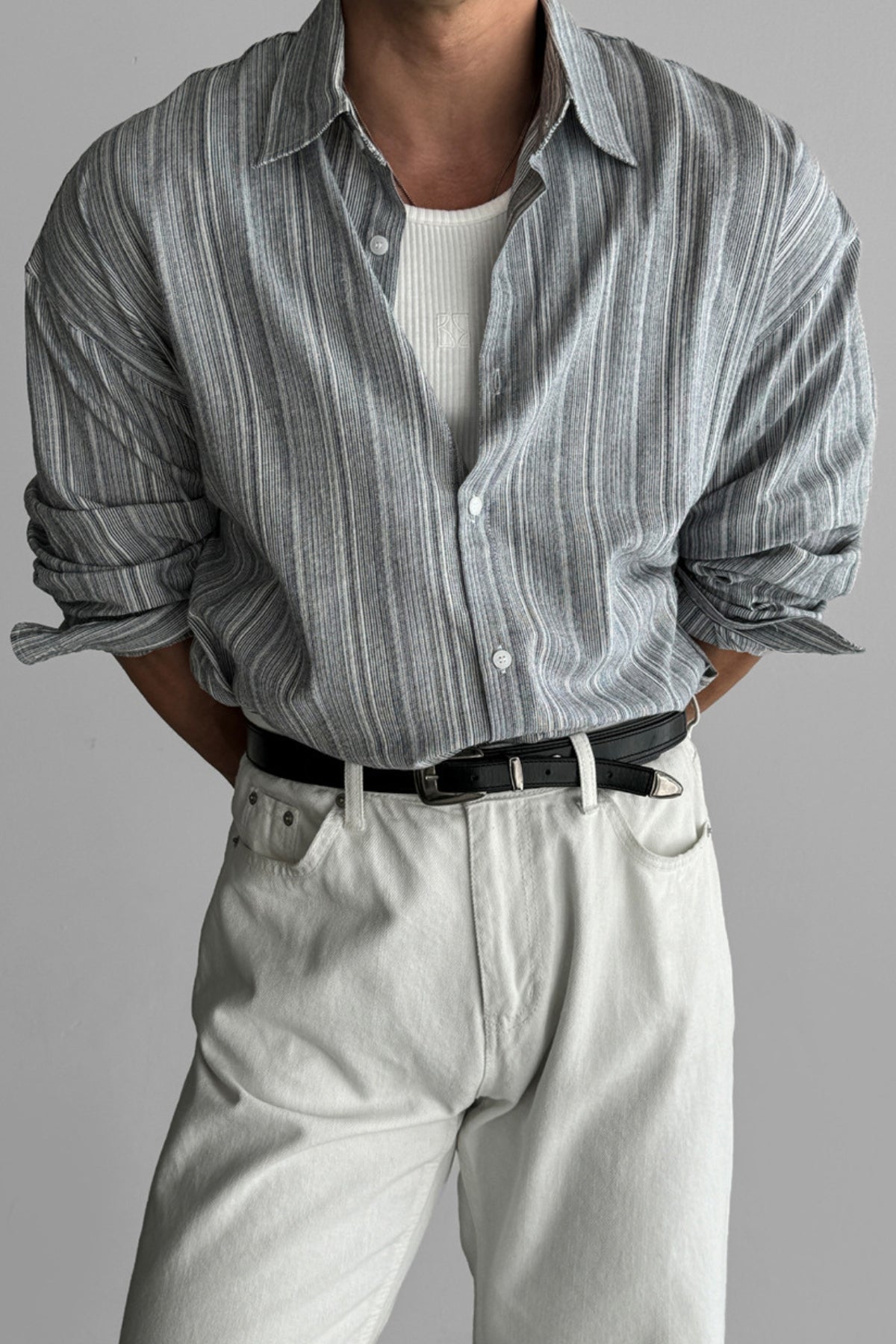 Burlane Striped Non-Iron Sun Protection Shirt