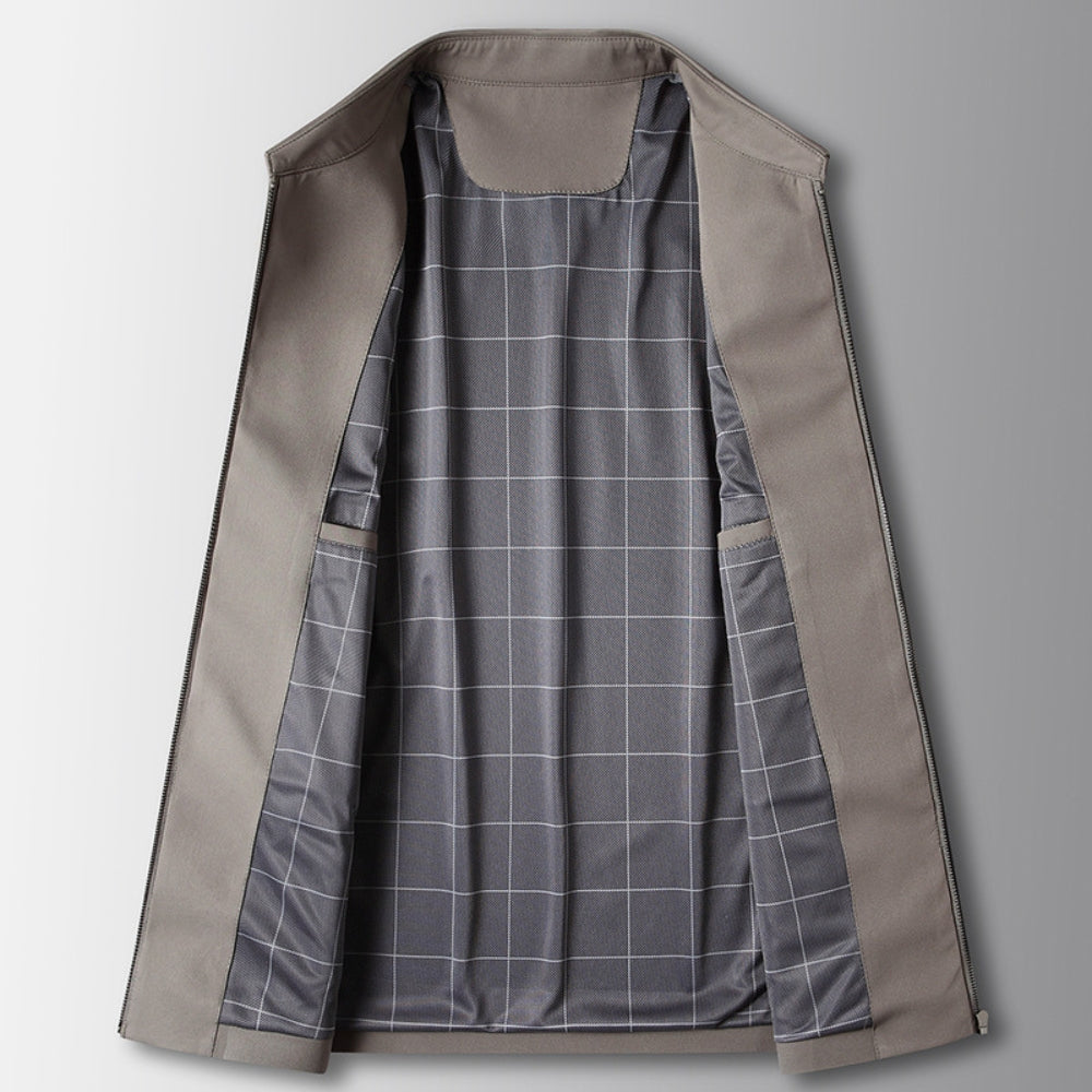 Burlane Lapel Business Executive Zipper Jacket