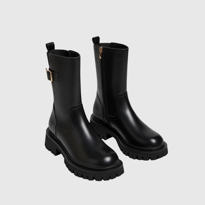 HELENA | BUCKLE CHUNKY ANKLE BOOTS