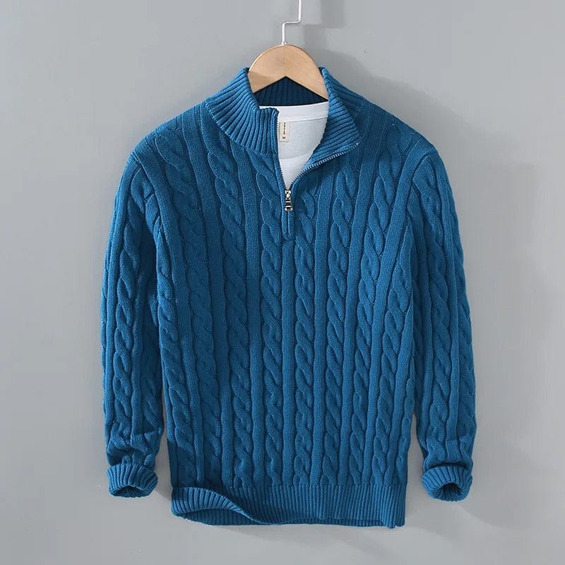 Burlane Half-zip Cable-knit sweater