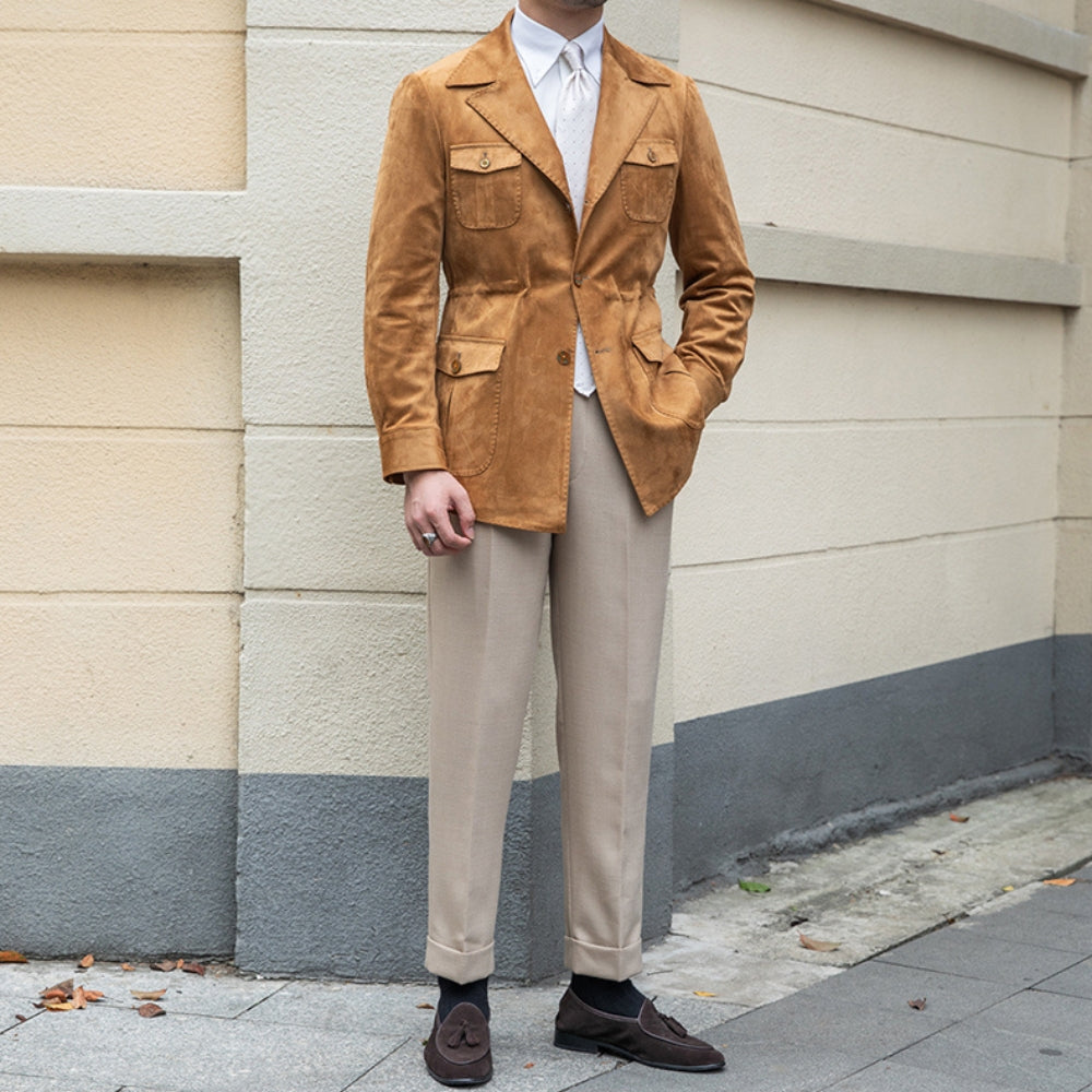 Burlane Italian Slim Fit Velvet Suede Jacket