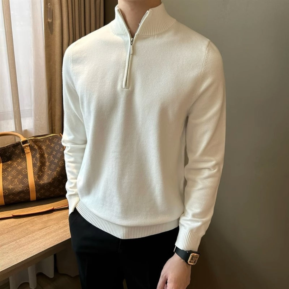 Burlane Half-Turtleneck Zipper Knitted Sweater