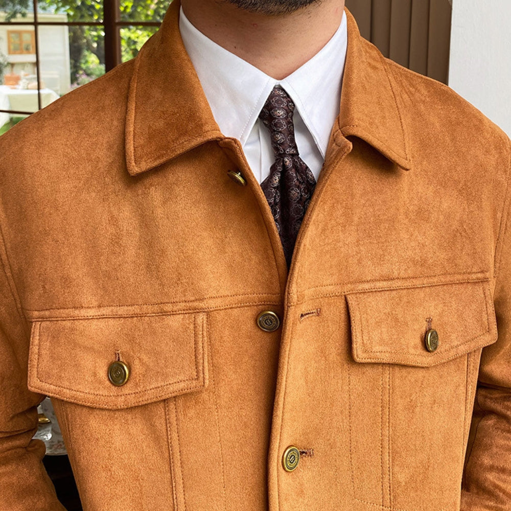 Burlane Suede Lapel Casual Jacket
