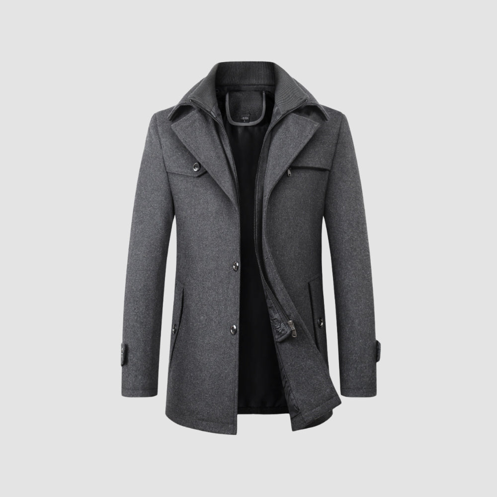 Burlane Mid-Length Woolen Coat Business Casual Style