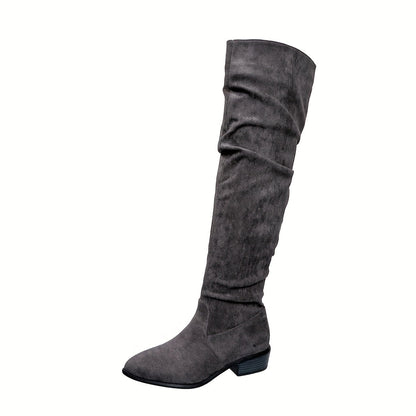 IONE | FASHIONABLE OVER-THE-KNEE BOOTS WITH STACKED HEEL