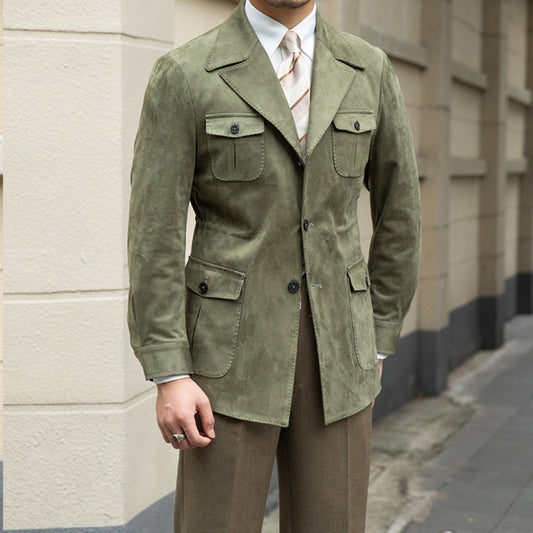 Burlane Italian Slim Fit Velvet Suede Jacket
