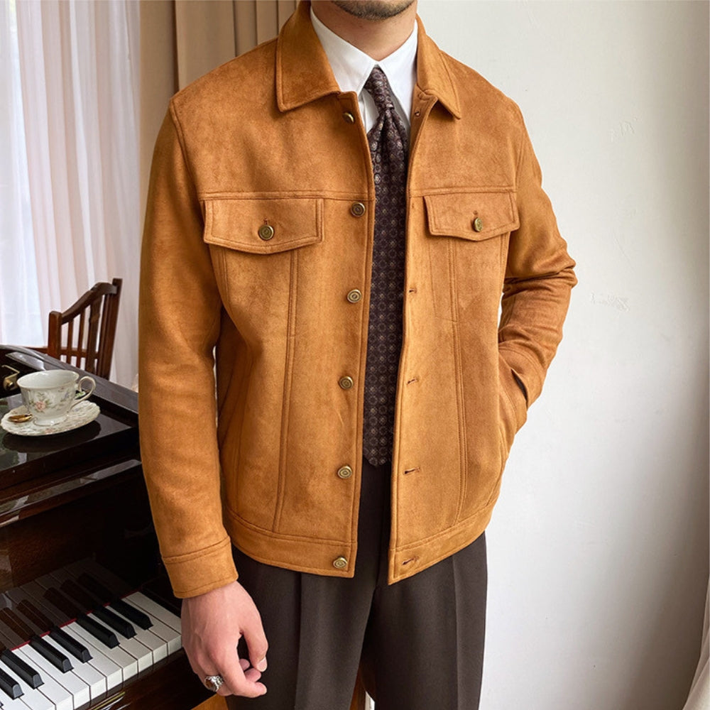 Burlane Suede Lapel Casual Jacket