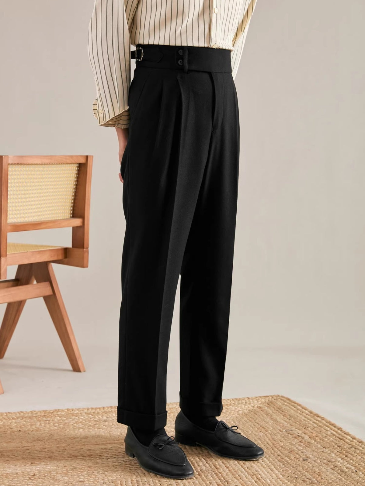 Burlane Straight Leg Italian Drape Trousers