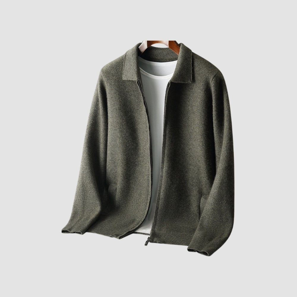 Burlane Woolen Cashmere Lapel Collar Cardigan