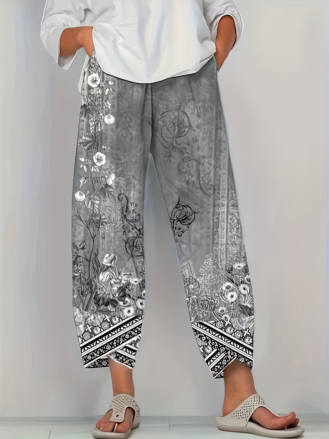 BRIELLE | BOTANICAL WIDE-LEG TROUSERS