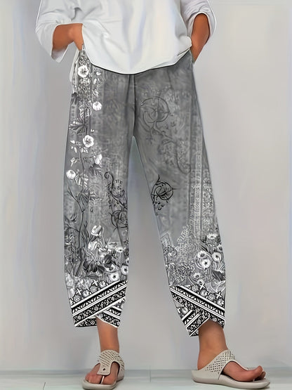 BRIELLE | BOTANICAL WIDE-LEG TROUSERS