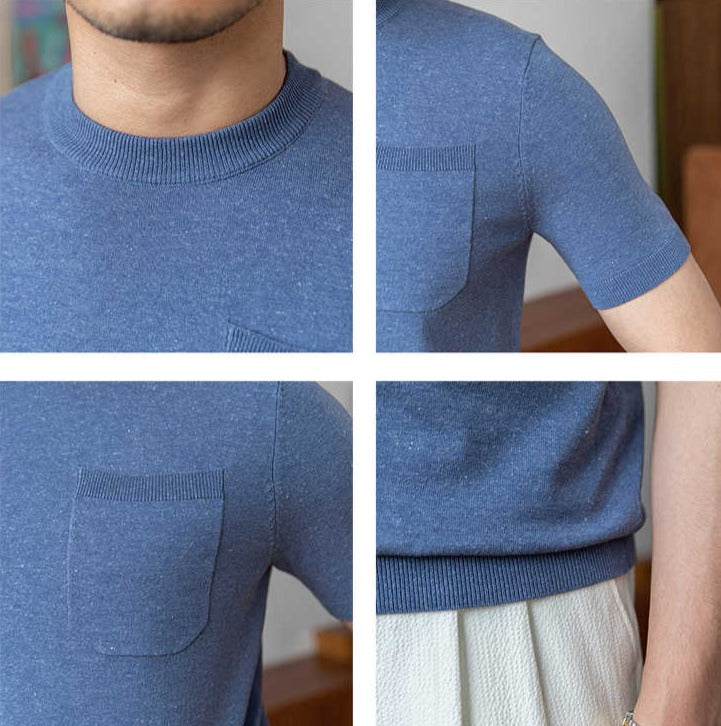 Burlane Knitted Linen Blend T-Shirt