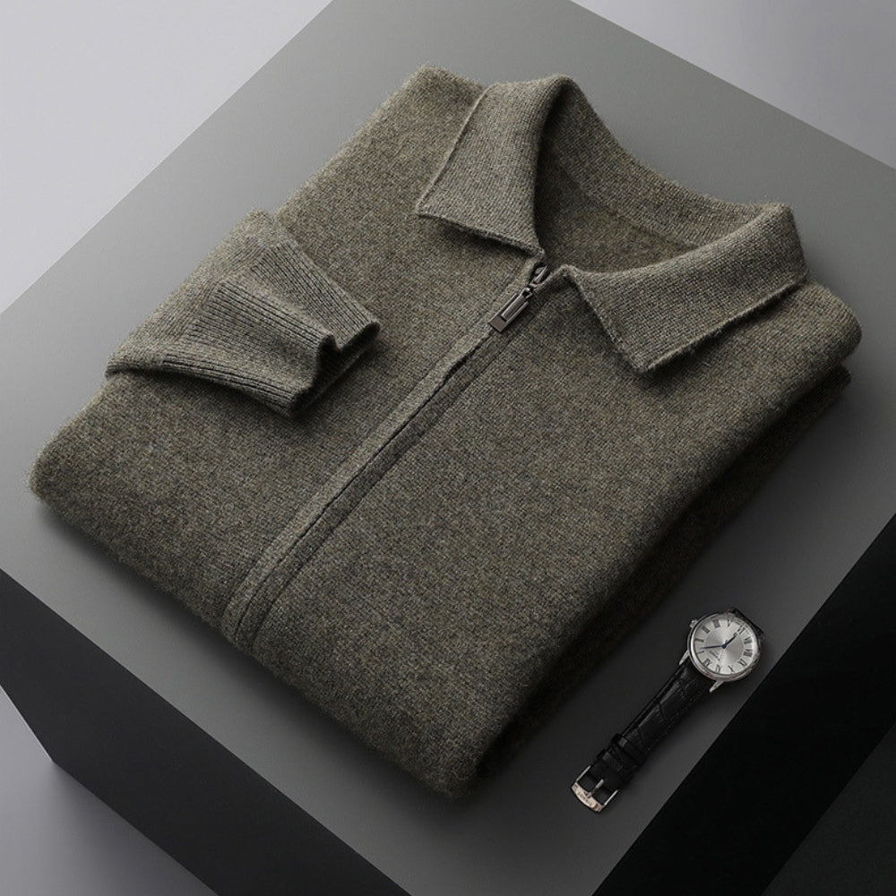 Burlane Woolen Cashmere Lapel Collar Cardigan