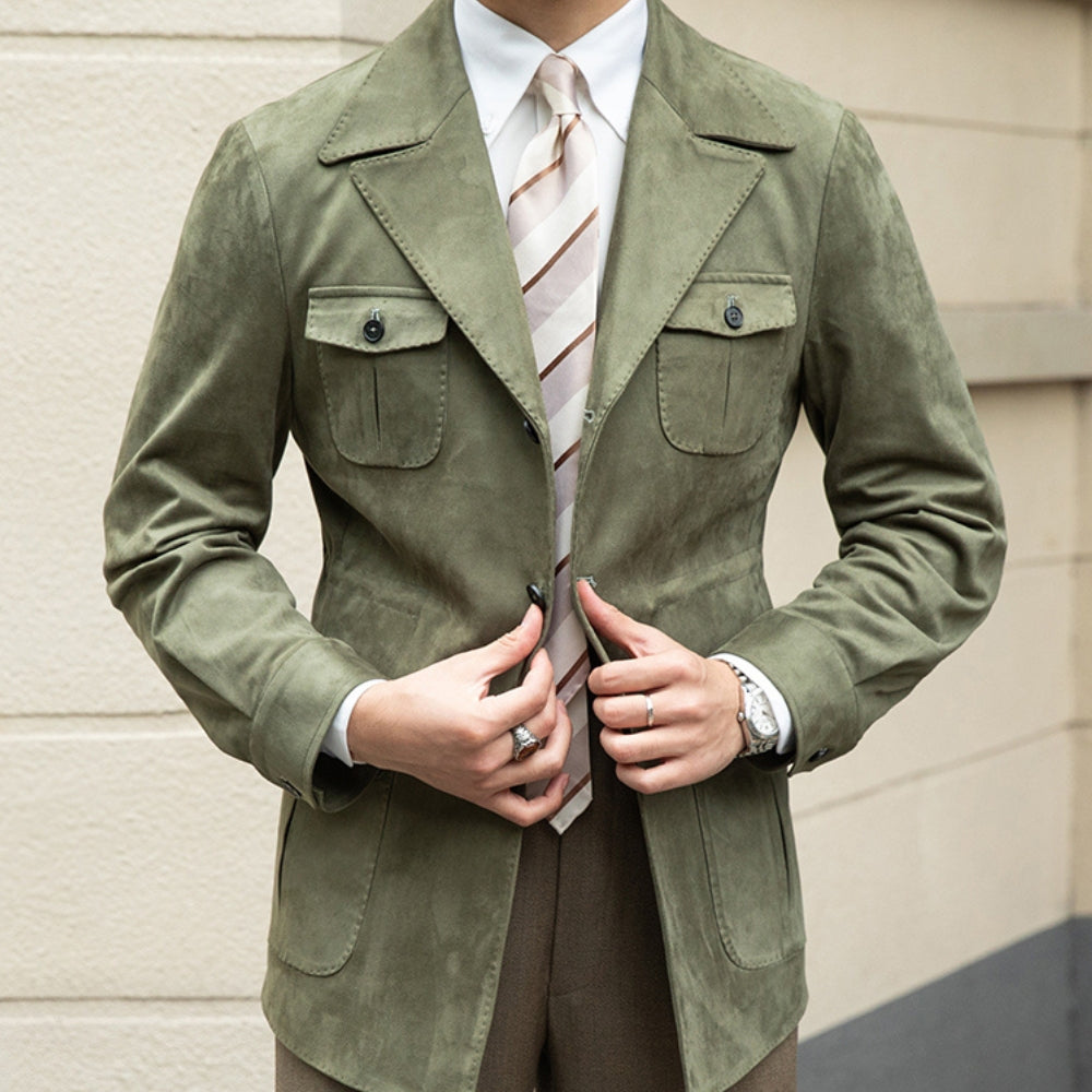 Burlane Italian Slim Fit Velvet Suede Jacket