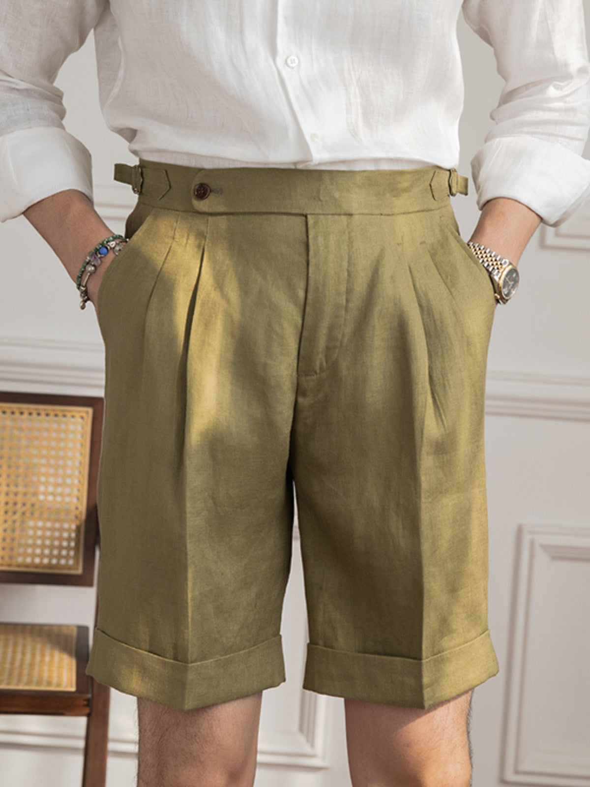 Burlane High End Linen Shorts
