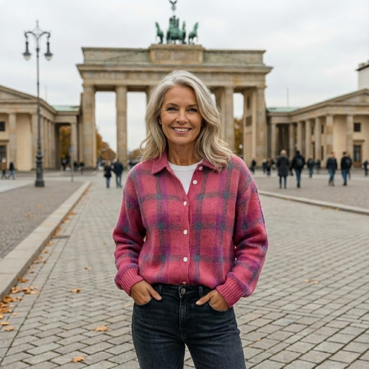 Anna | Soft cardigan with a check pattern