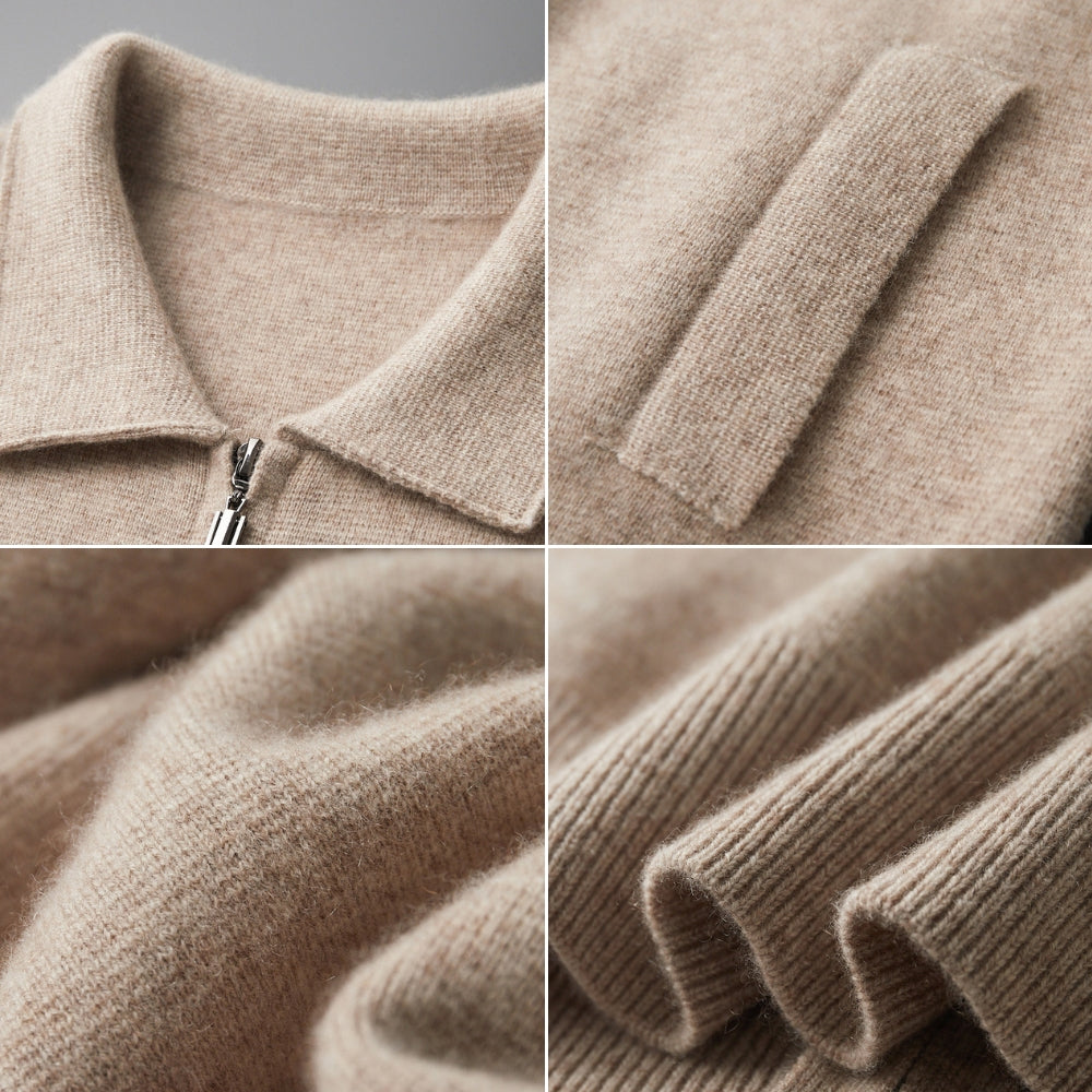 Burlane Woolen Cashmere Lapel Collar Cardigan