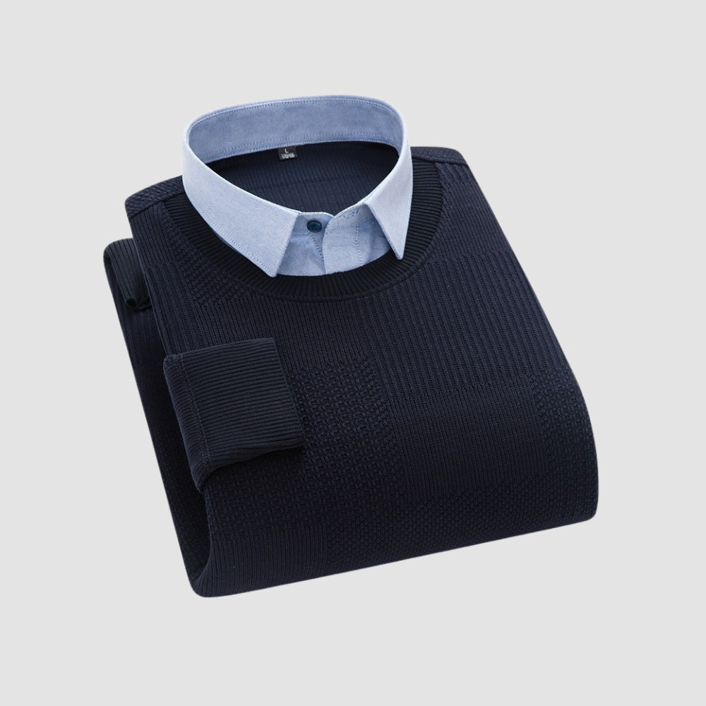Light Luxury Two-Piece Knitted Shirt Sweater