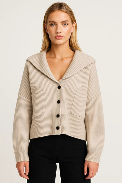 ELANORA | DEEP V-NECK KNIT CARDIGAN