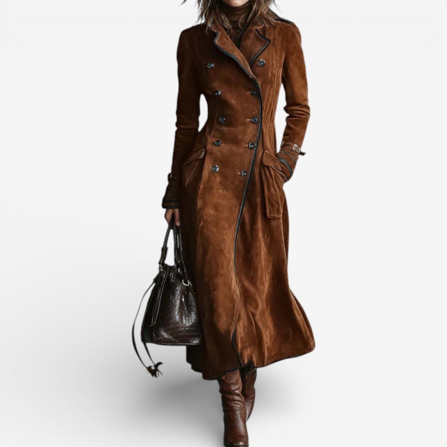 Nathaly™ Suede Trench Coat